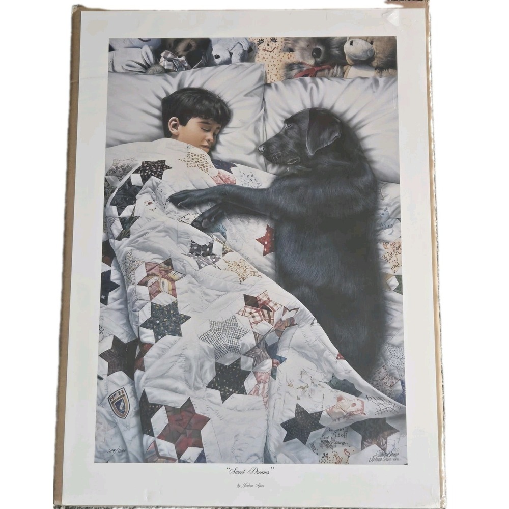 Joshua Spies Signed SWEET DREAMS Print #1119/5000 DUCKS UNLIMITED Black‎ Lab Dog